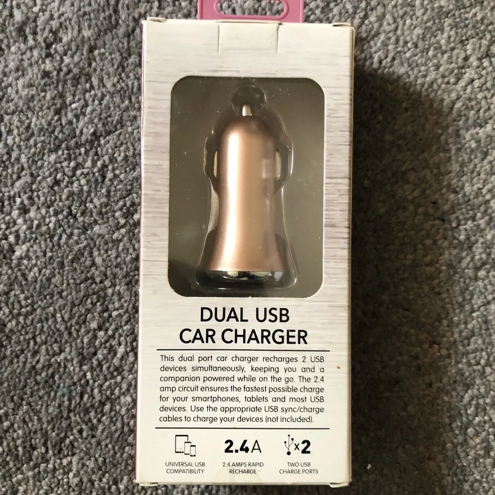 Dial USB Car Charger Rose gold color, NWOT